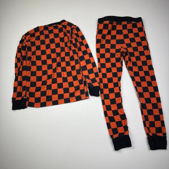 Dream Big Little Orange Black Check Bamboo Pajamas - Picture 5 of 5